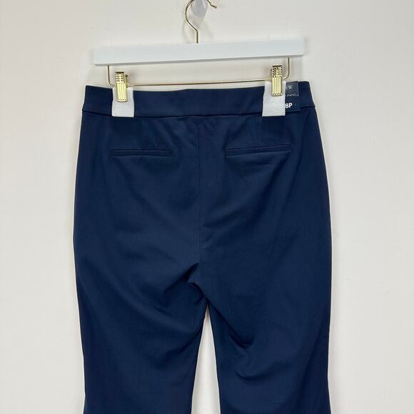 J.Crew Petite Kelsey Cotton Blend Flare Pant High Waist Navy Slim Crop US 8 NWT - Picture 9 of 13